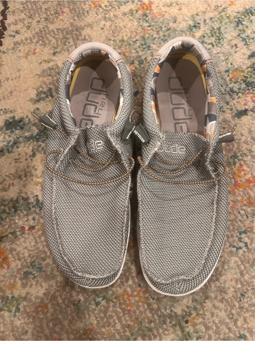 Hey Dude Gray Knit Slip-On Sneakers